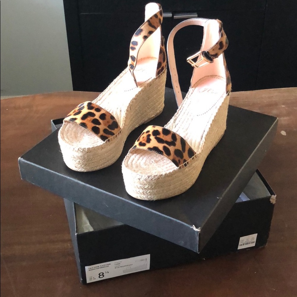 J.Crew Calf Hair Leopard Wedges